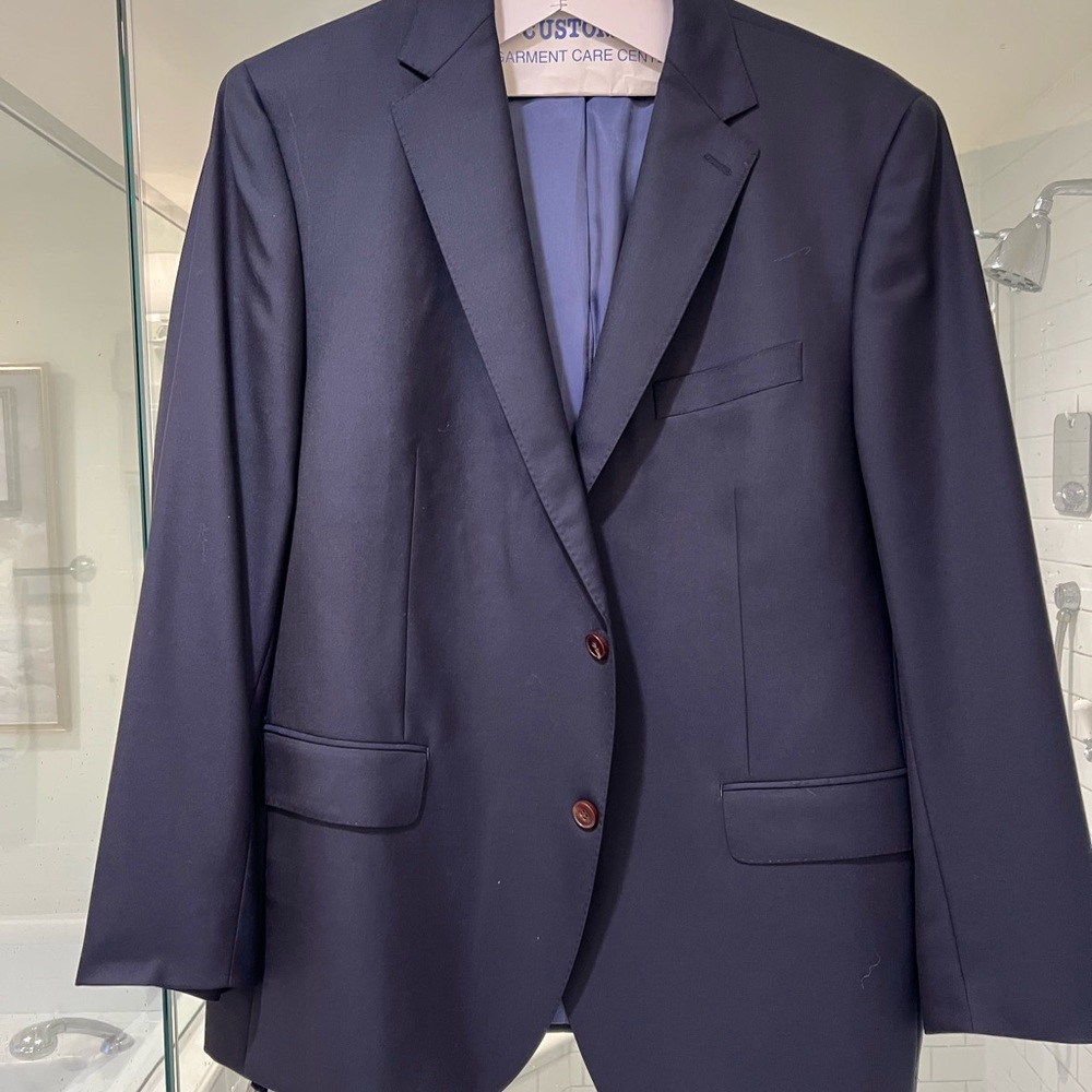 Men's Navy Blazer Paul Betenly Sandro Size 46R Classic Fit